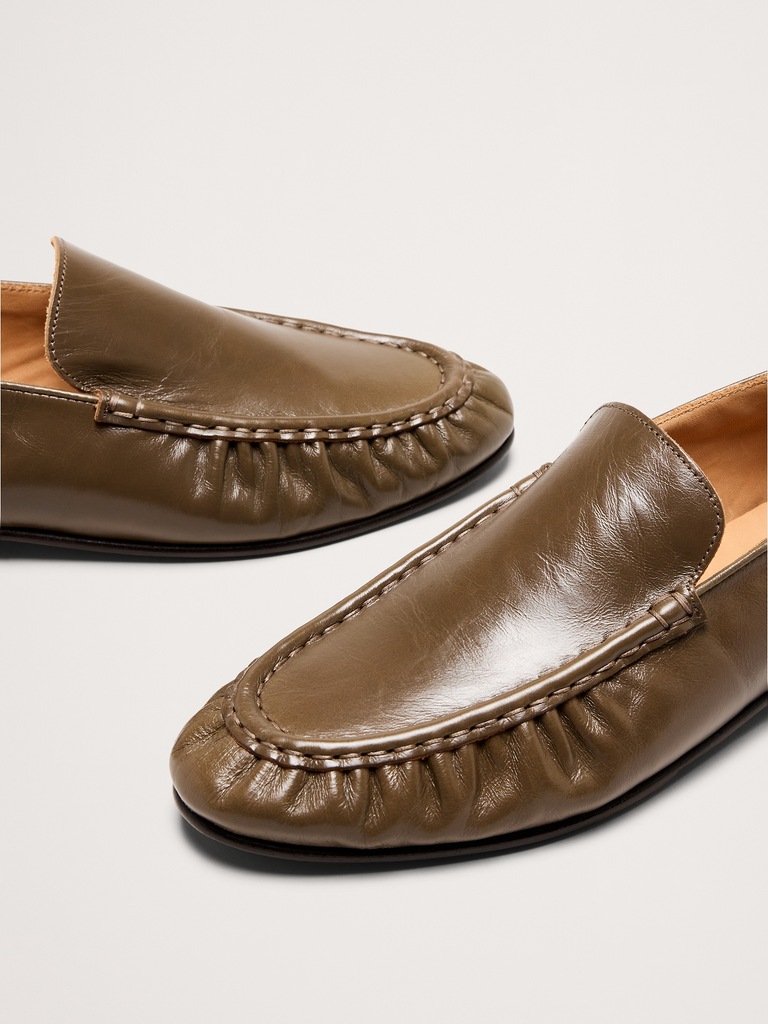 Leather Moc-Toe Loafer