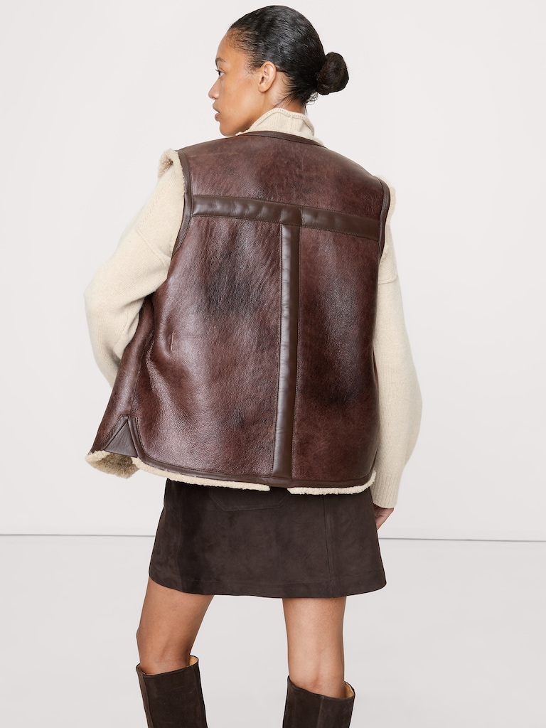 Reversible Shearling  Vest