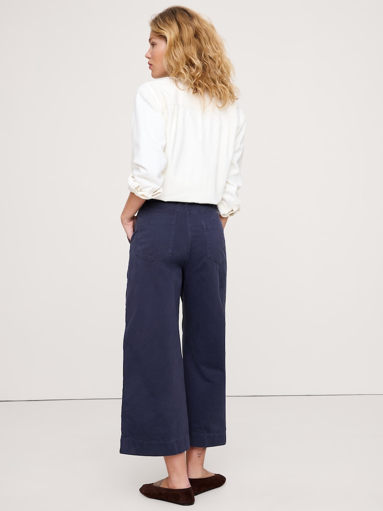 High-Rise Wide-Leg Utility Crop Pant