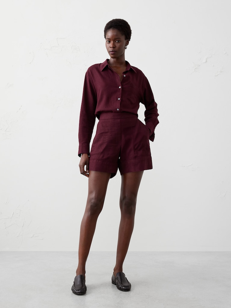 Anyday High-Rise Linen-Blend Short