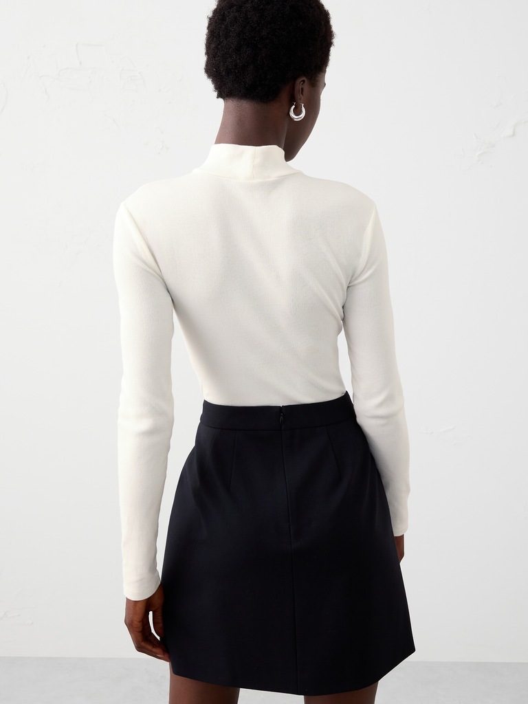 Ribbed Mock-Neck Top