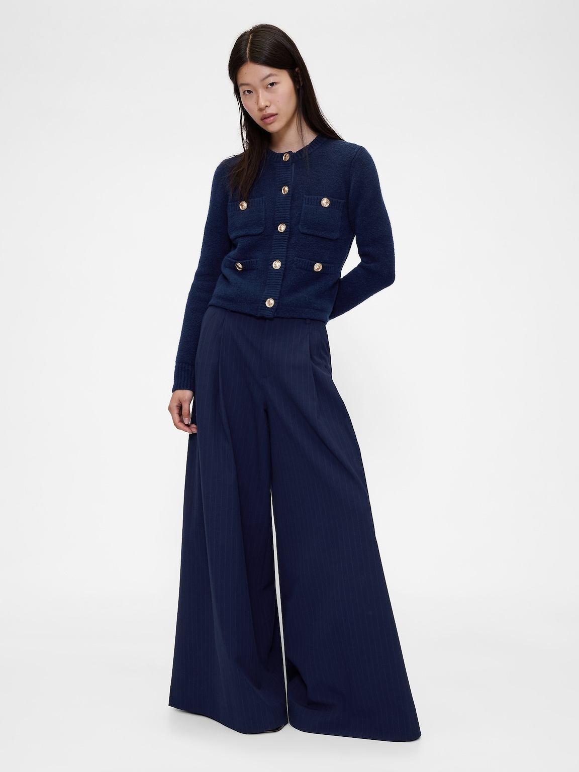 GapStudio Mid Rise Pleated Baggy Trousers