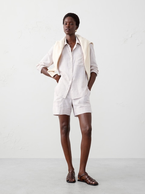 Haut Chemisier Femme Banana Republic - Bleu, Motifs Géométriques, Manches Courtes, Taille S (neuf Sans étiquettes)