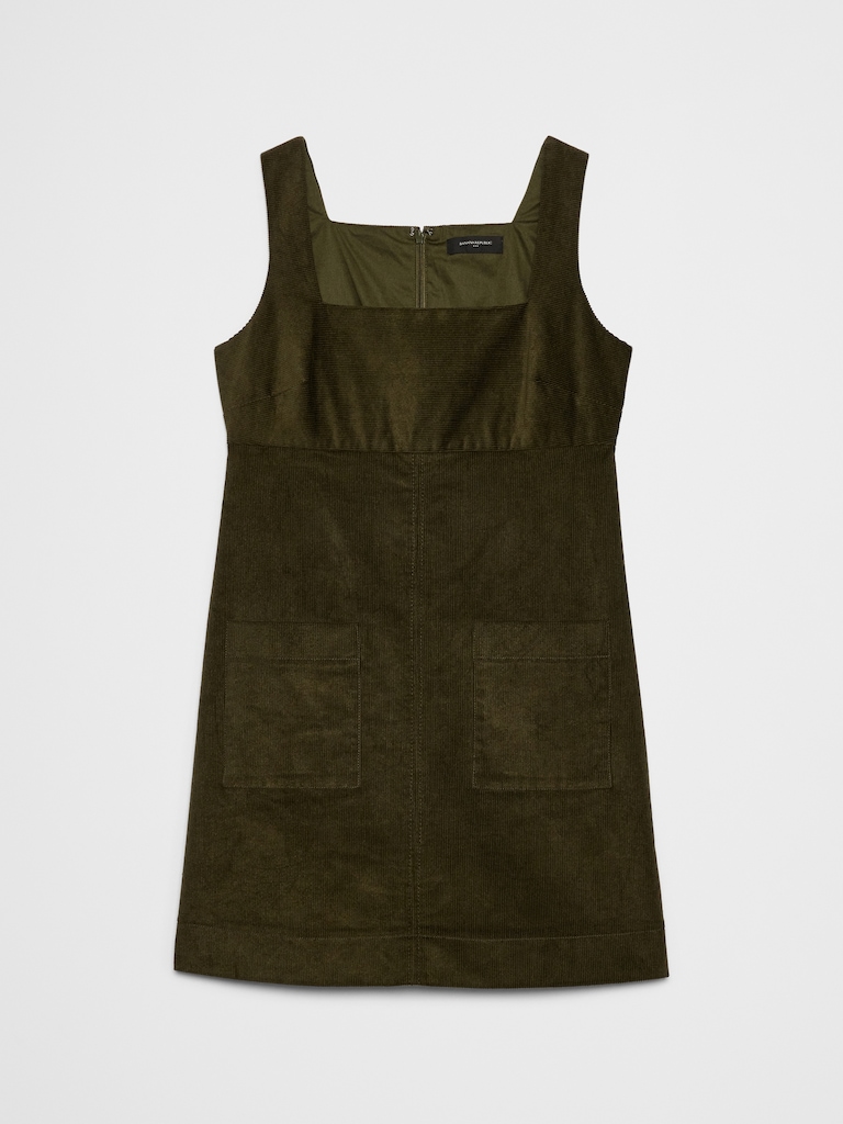 Corduroy Empire-Waist Mini Dress