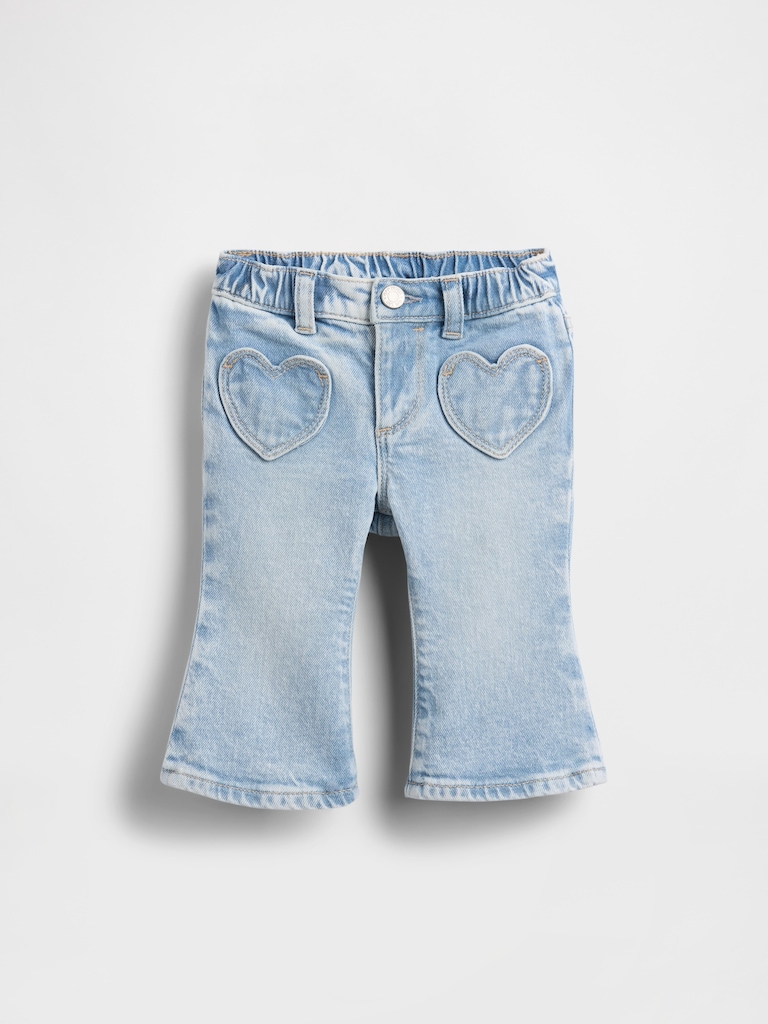 Baby Heart Pocket Flare Jeans