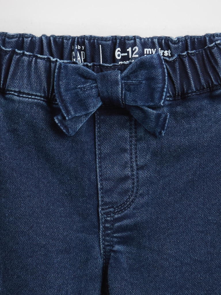 Baby Knit Pull-On Bow Barrel Jeans