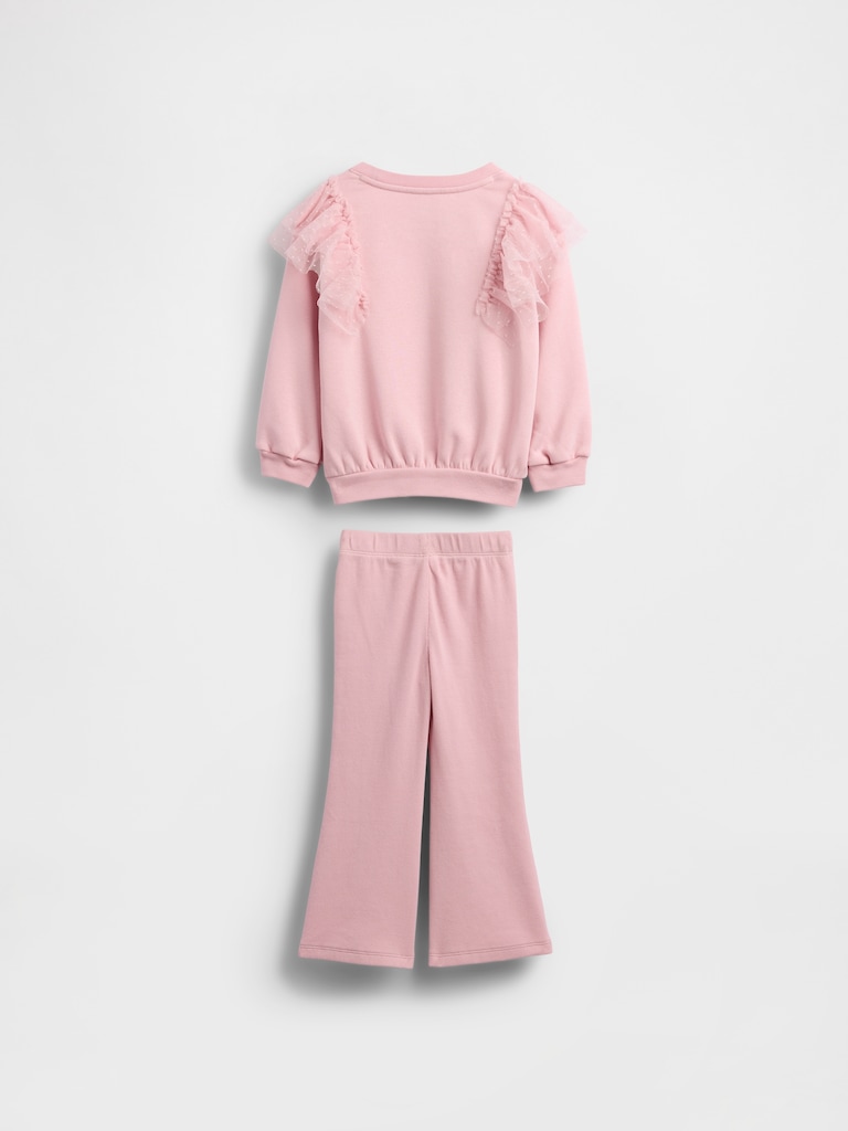 Baby & Toddler Tulle Sweatshirt & Rib Flare Leggings Set