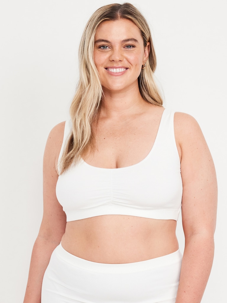 Ruched Cotton Bralette