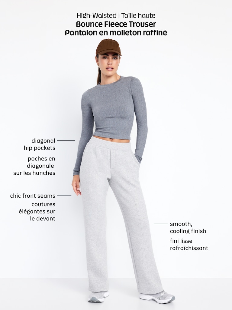 High-Waisted Bounce Fleece Trouser Sweatpants