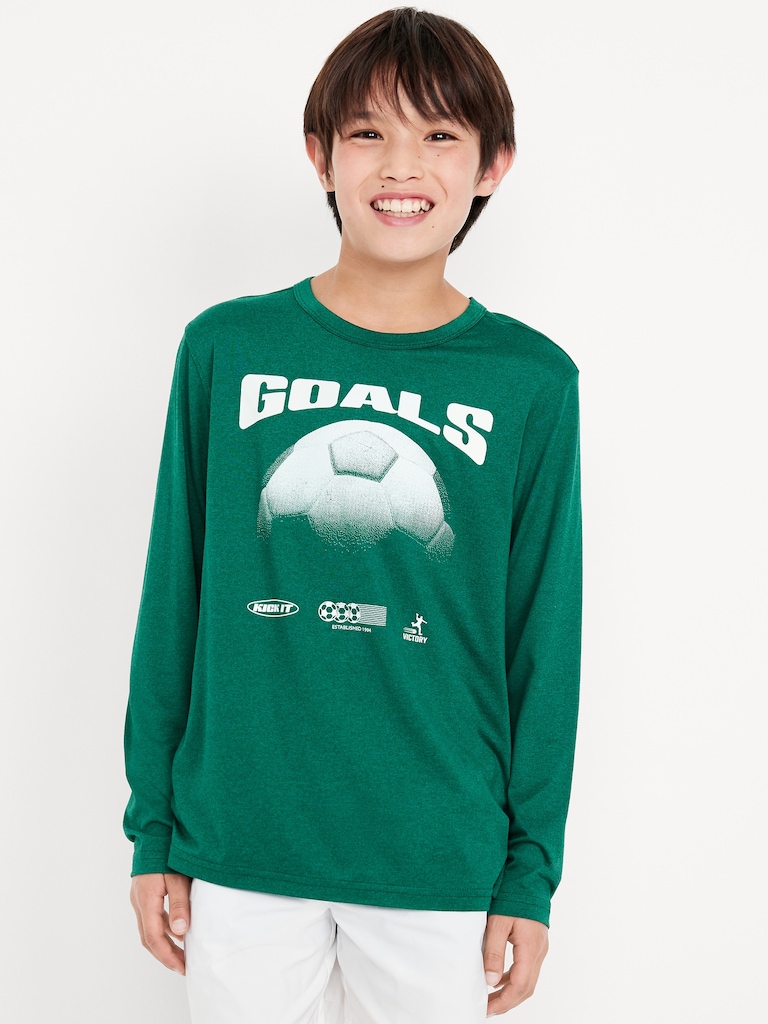 CloudMotion Long-Sleeve Graphic Performance T-Shirt for Boys