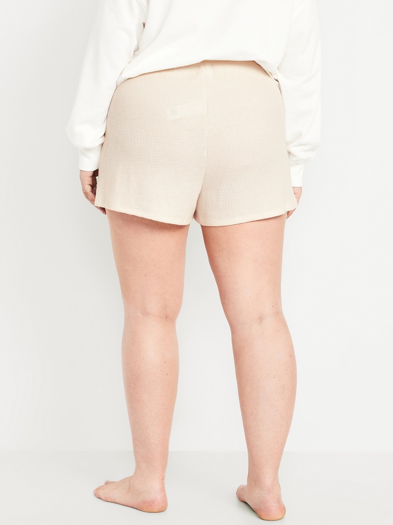 High-Waisted Cozy Waffle Pajama Shorts