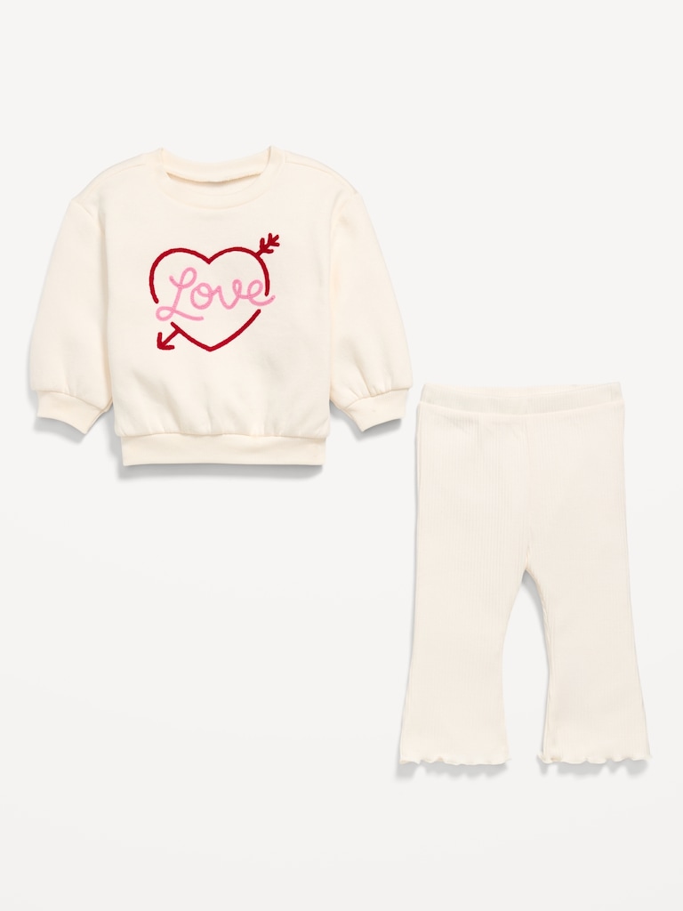 Long-Sleeve Graphic Sweatshirt and Leggings Set for Baby