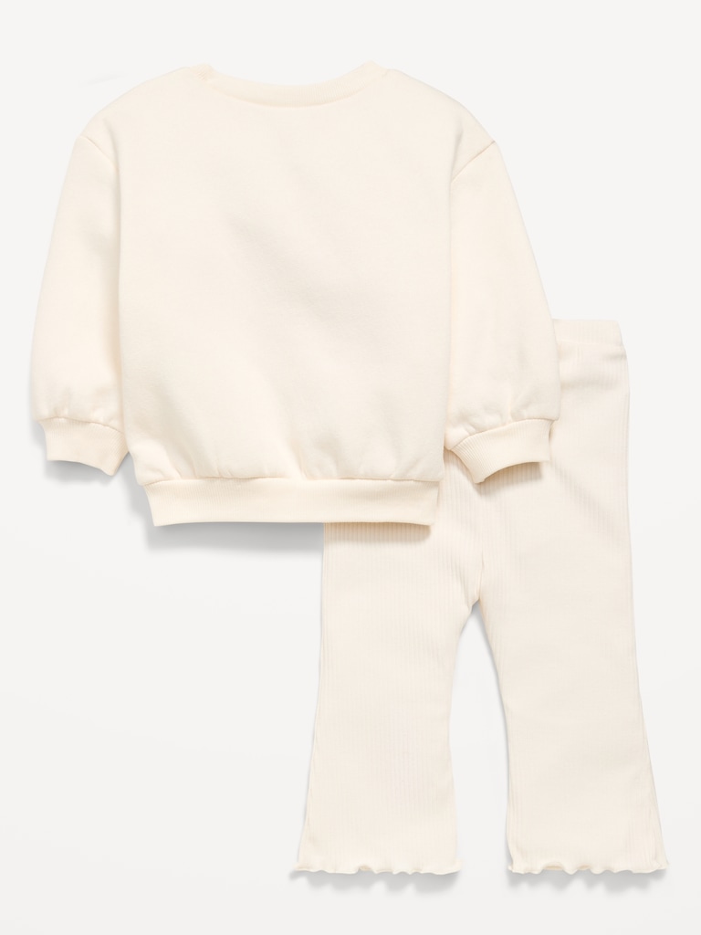 Long-Sleeve Graphic Sweatshirt and Leggings Set for Baby