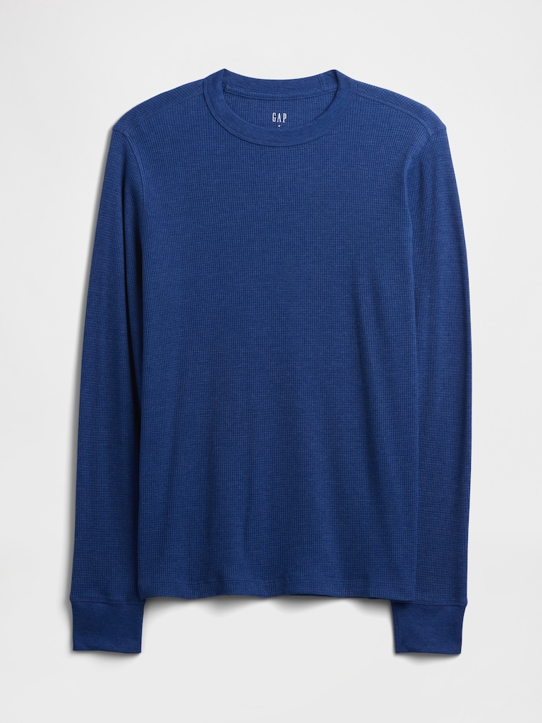 Waffle-Knit Crewneck T-Shirt