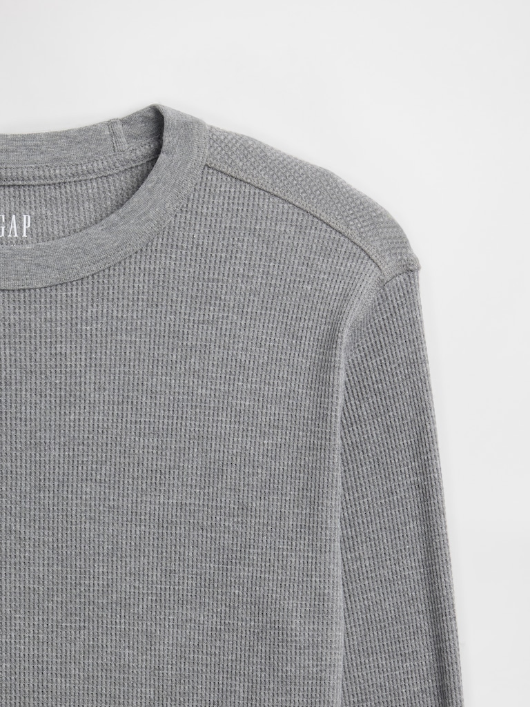 Waffle-Knit Crewneck T-Shirt