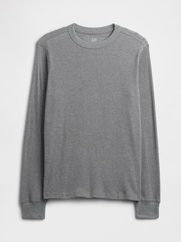 Waffle-Knit Crewneck T-Shirt