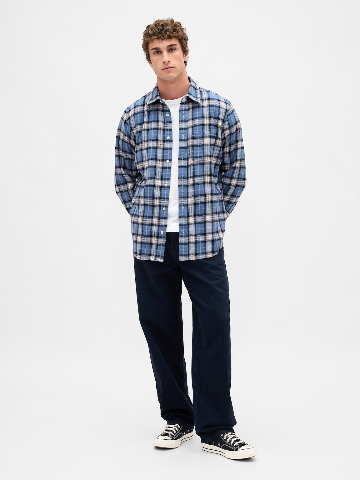 Organic Cotton Relaxed Flannel Shirt