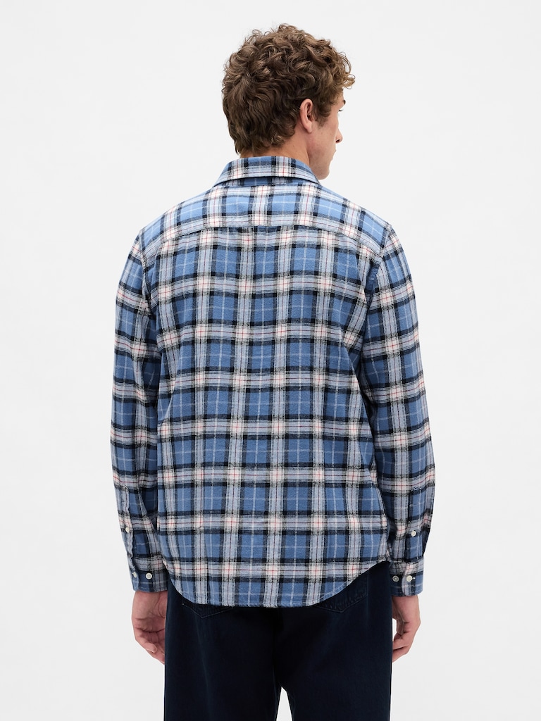 Organic Cotton Relaxed Flannel Shirt