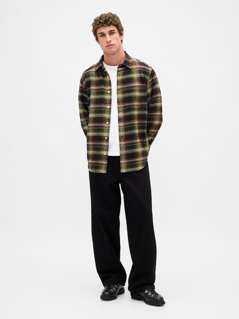 Organic Cotton Relaxed Flannel Shirt