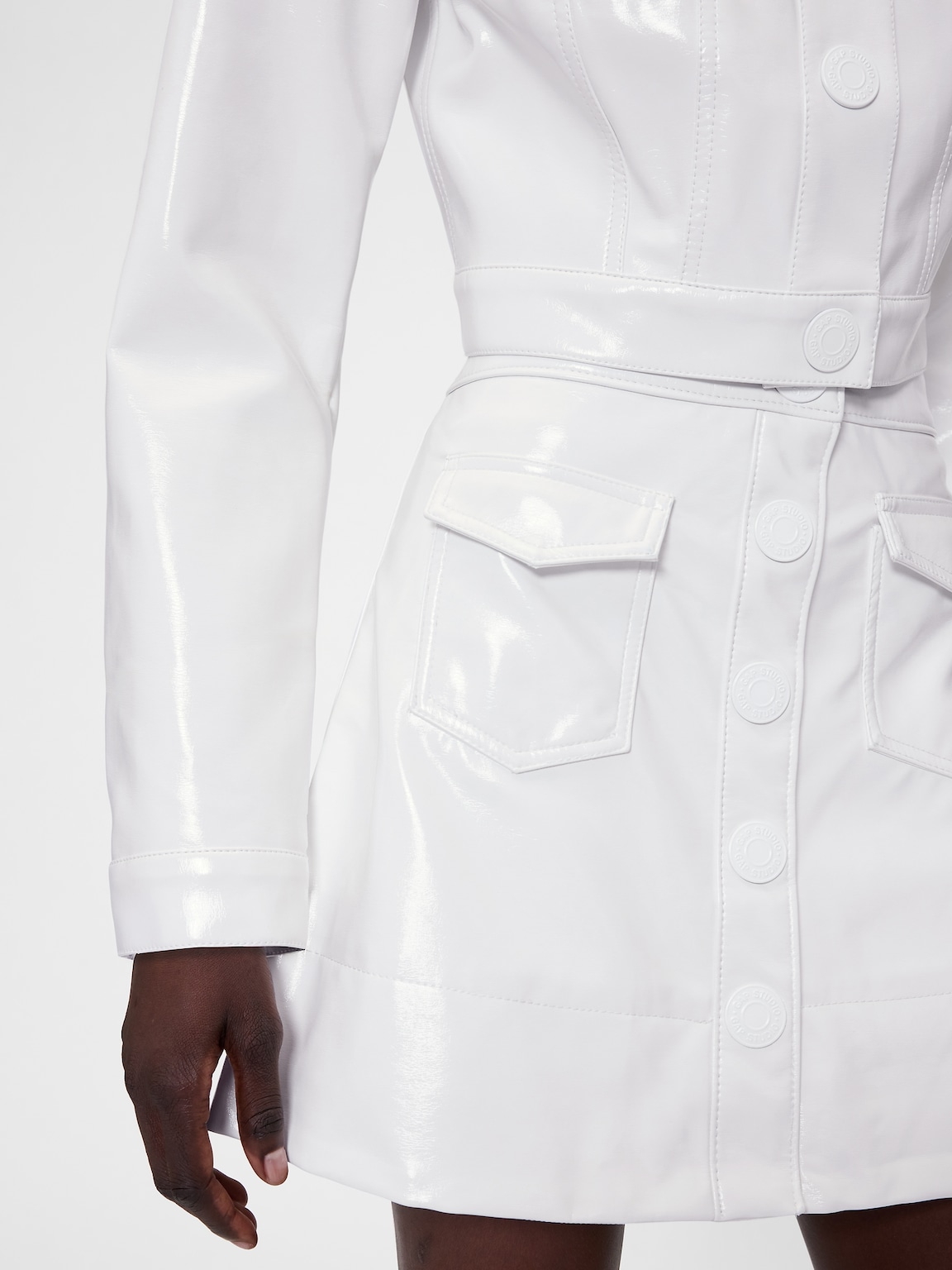 GapStudio Vegan Patent Leather Mini Skirt