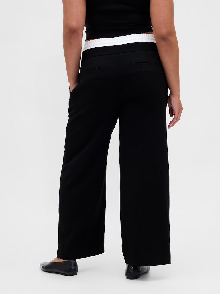 Mid Rise Double-Waist Pants