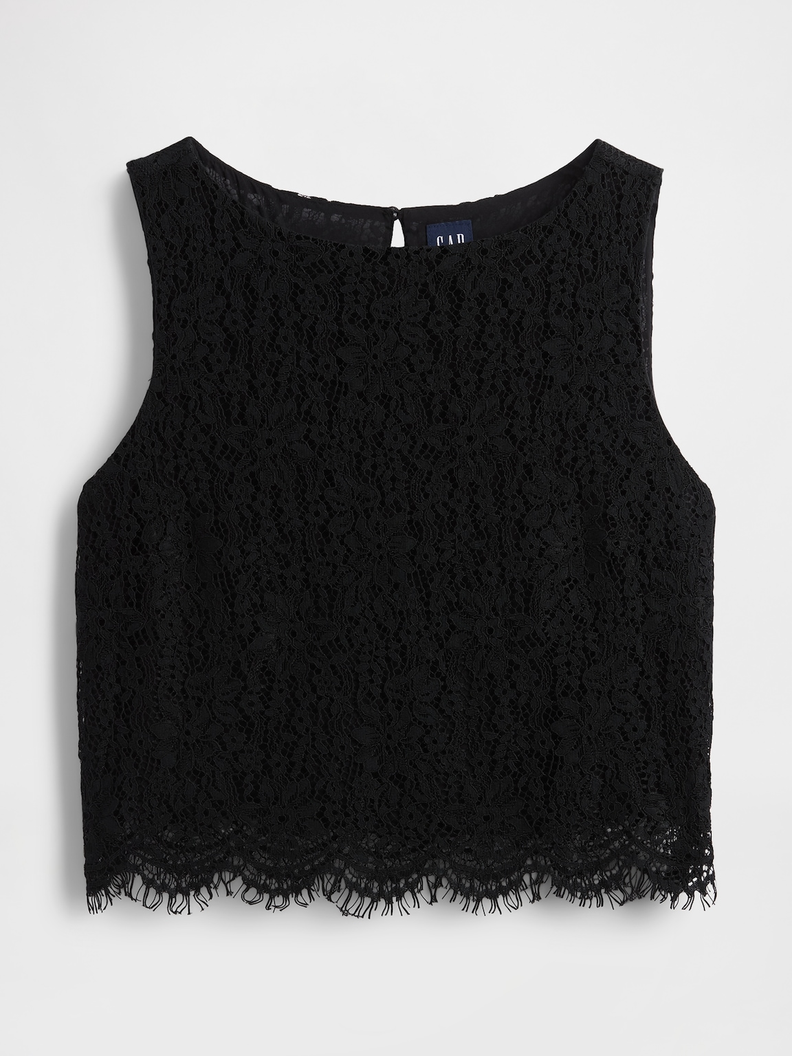 Lace Boatneck Crop Shell Top