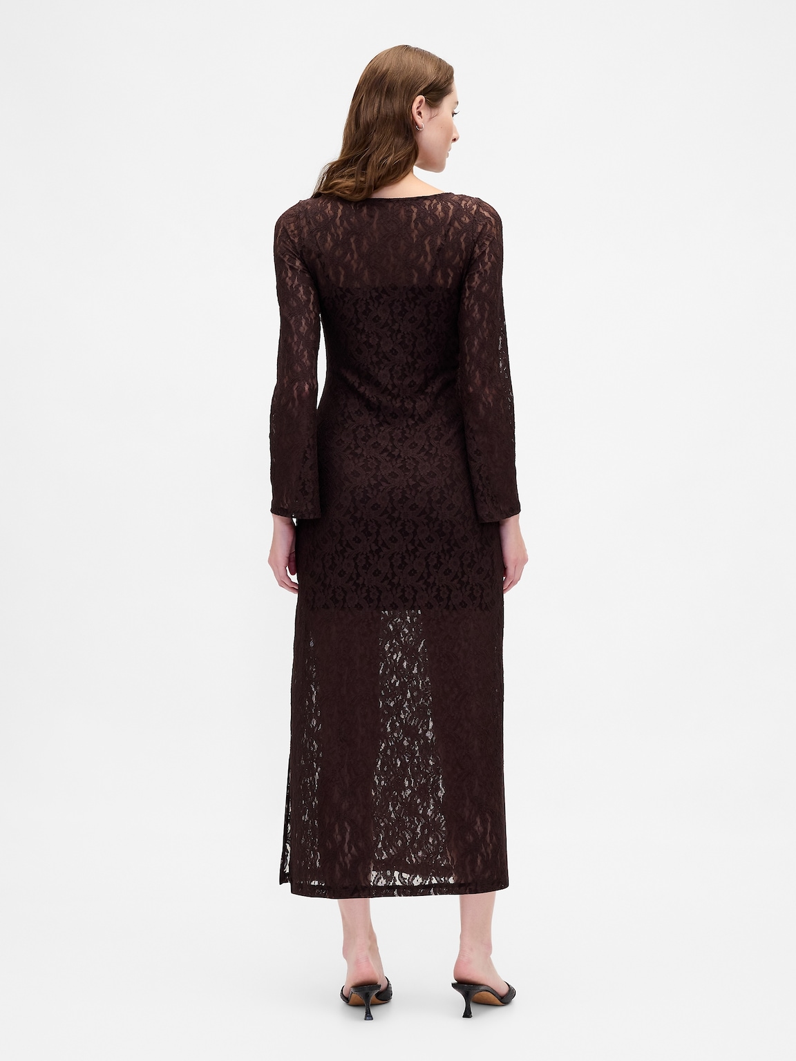 Lace Bell-Sleeve Maxi Dress