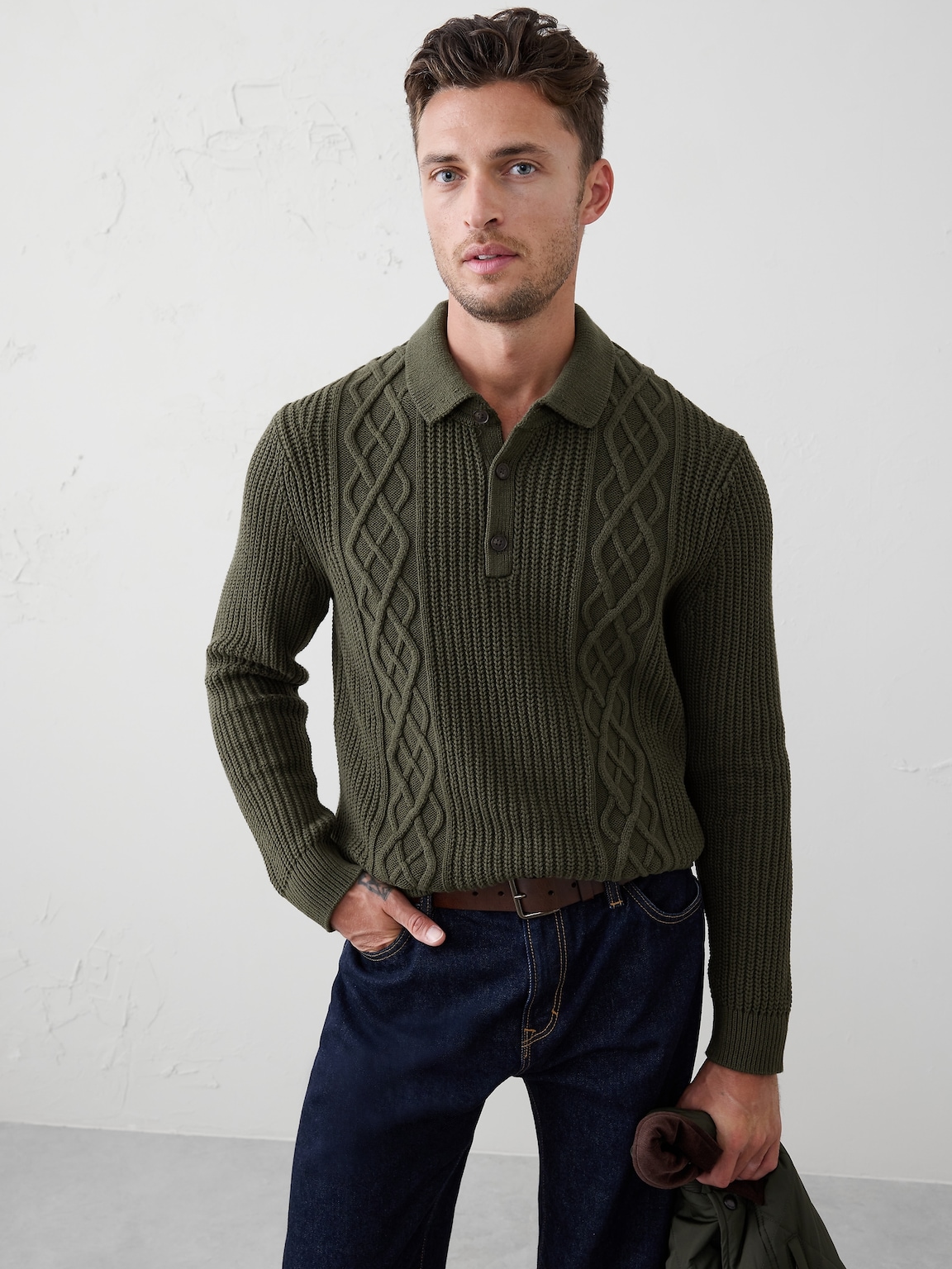 Cable Sweater Polo