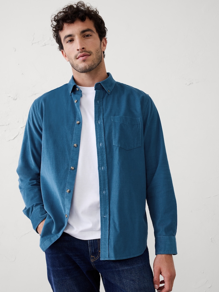 Slim-Fit Fine Wale Corduroy Shirt