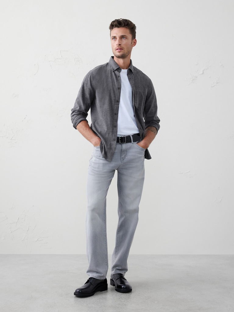 Slim-Fit Lightweight Flannel Shirt