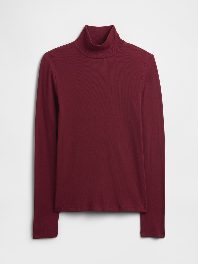 Ribbed Turtleneck T-Shirt
