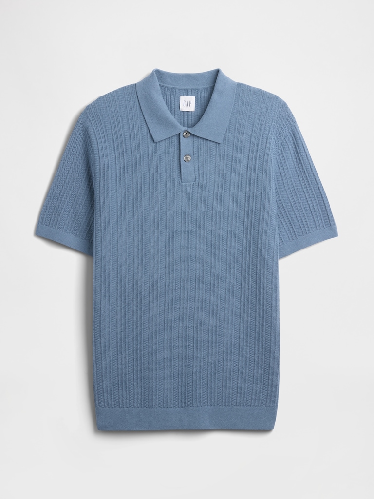 Textured Sweater Polo Shirt