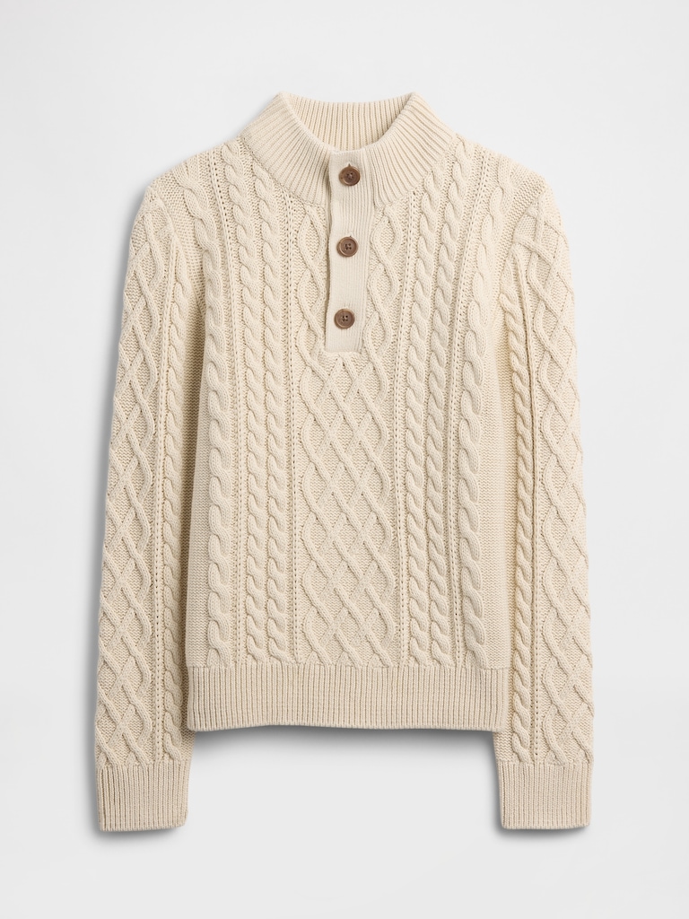 Kids Cable-Knit Mockneck Sweater