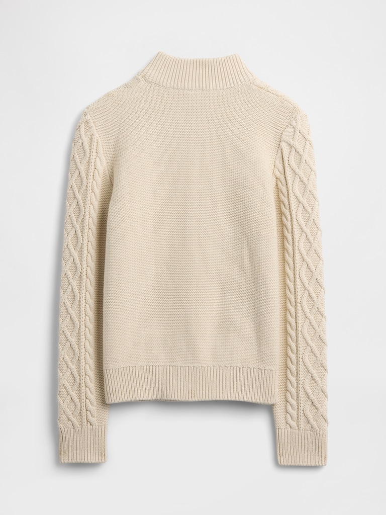 Kids Cable-Knit Mockneck Sweater