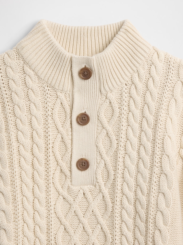 Kids Cable-Knit Mockneck Sweater