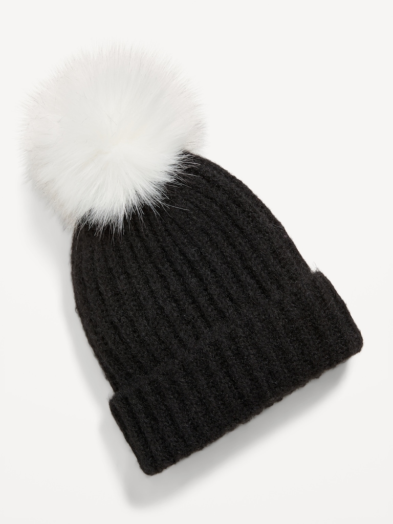 Ribbed Pom-Pom Beanie for Girls