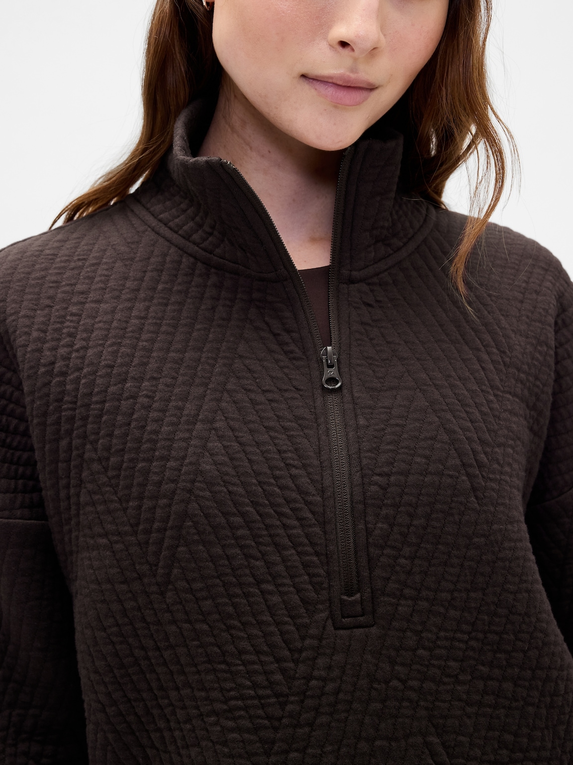 GapFit Quilted Jacquard Half-Zip Pullover