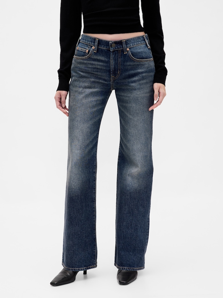 Mid Rise Relaxed Flare Jeans