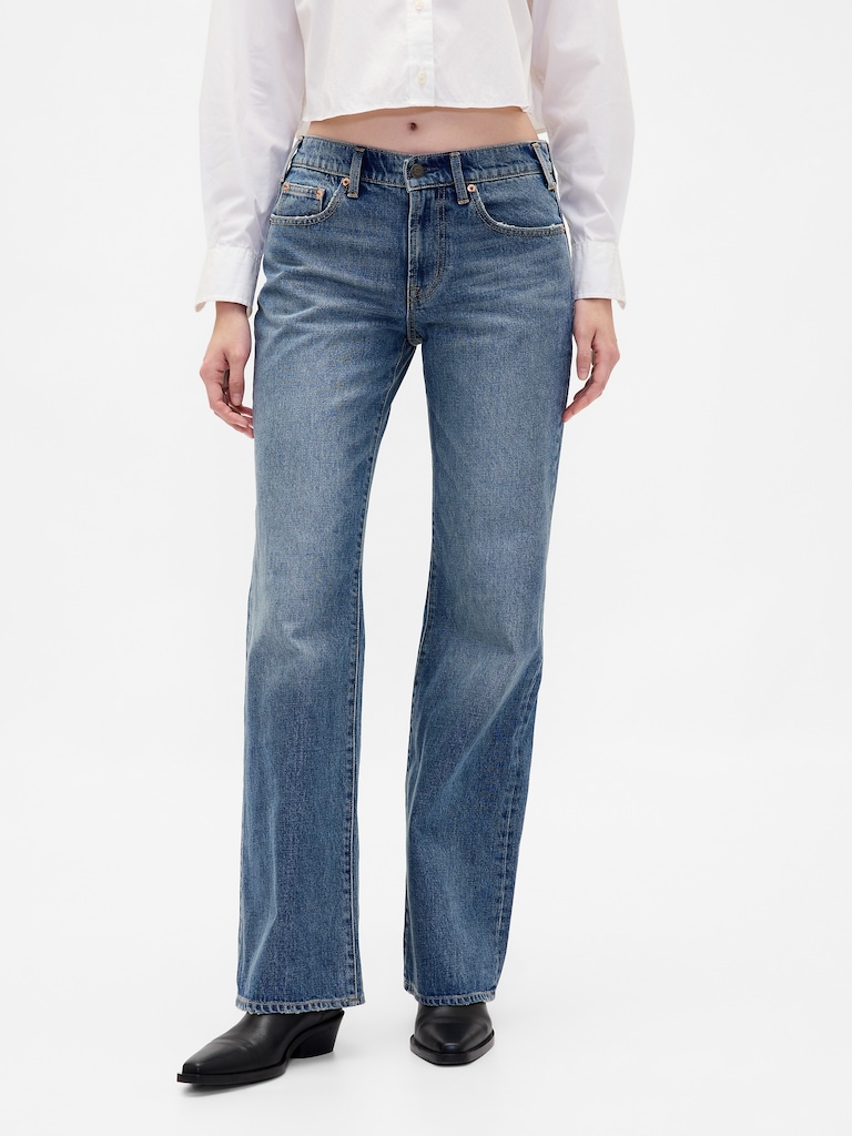 Mid Rise Relaxed Flare Jeans