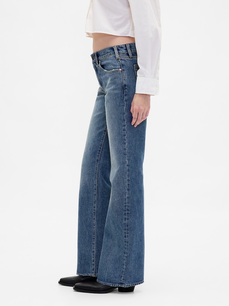 Mid Rise Relaxed Flare Jeans