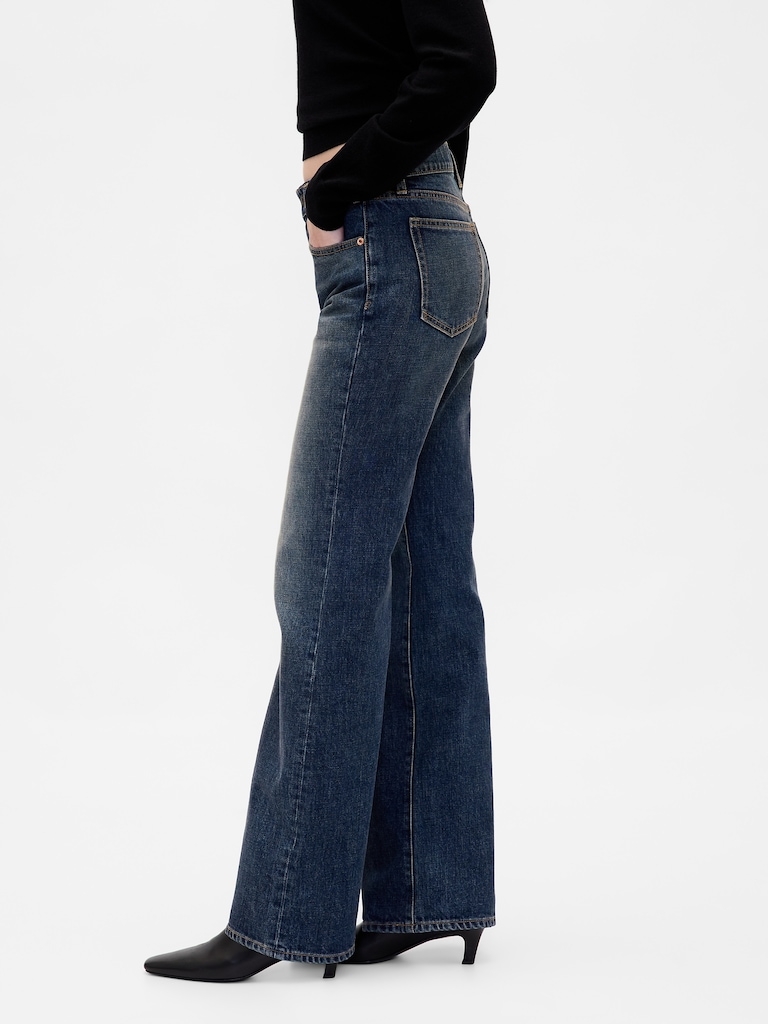 Mid Rise Relaxed Flare Jeans