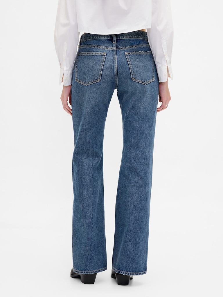 Mid Rise Relaxed Flare Jeans