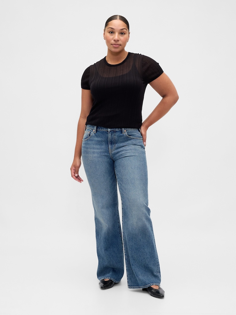Mid Rise Relaxed Flare Jeans