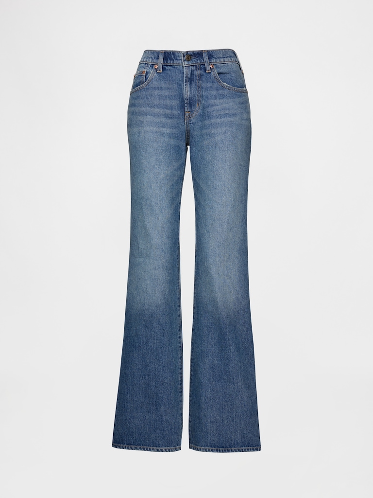 Mid Rise Relaxed Flare Jeans