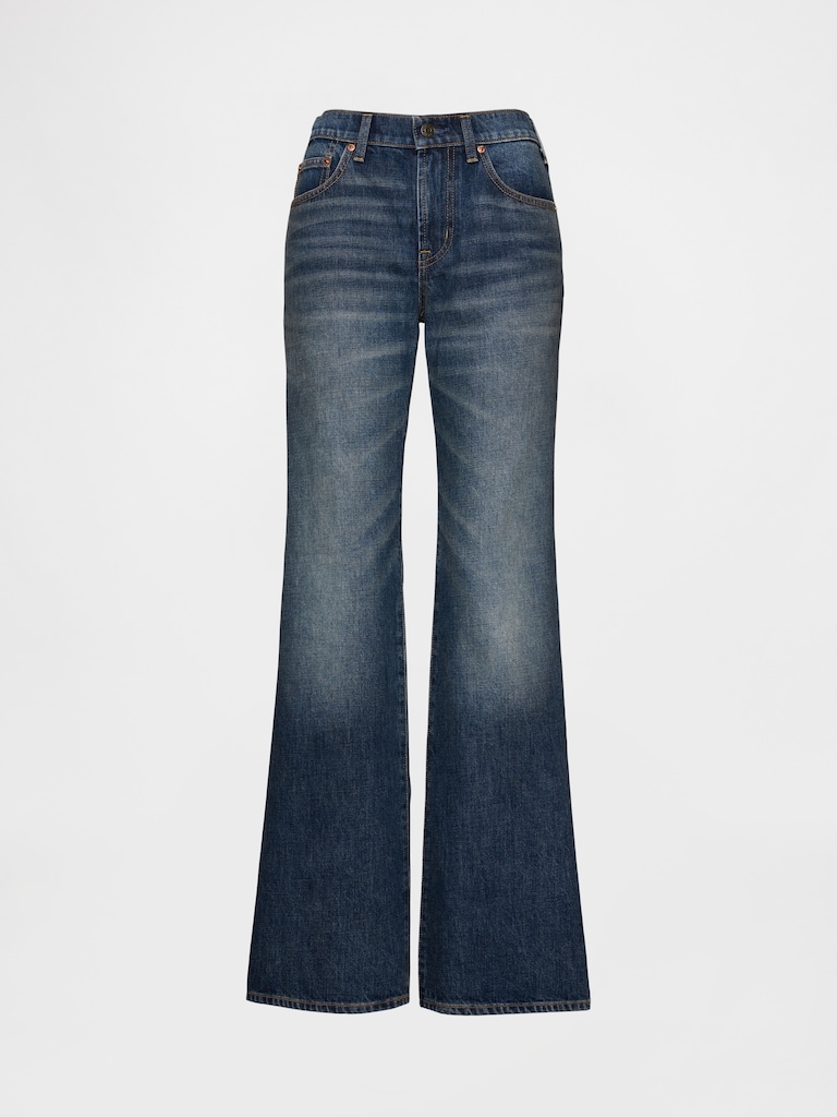 Mid Rise Relaxed Flare Jeans