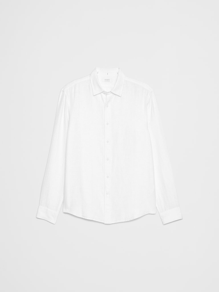 Slim-Fit Linen-Blend Shirt