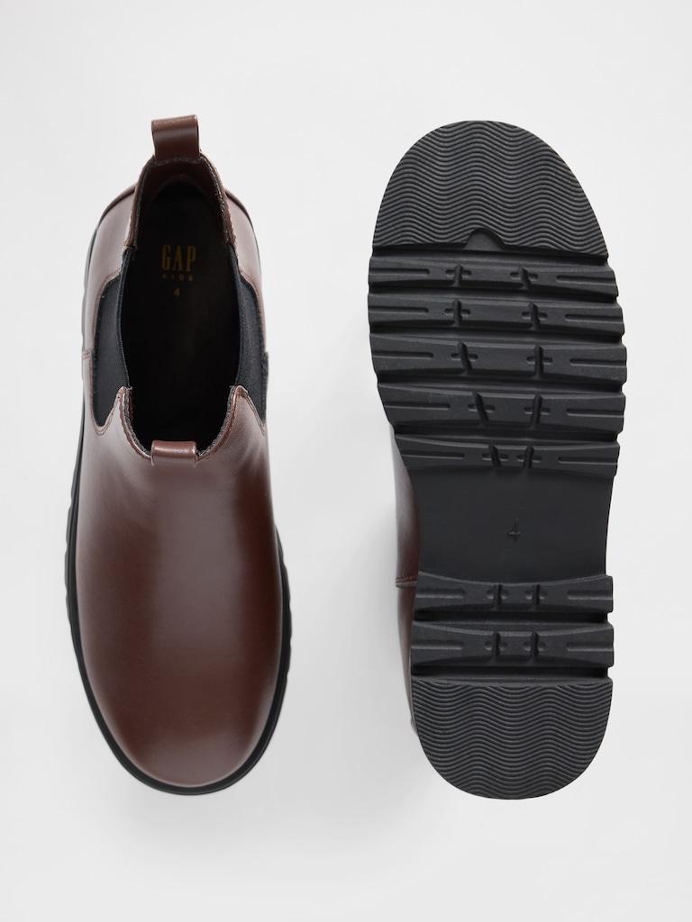 Kids Vegan Leather Chelsea Boots