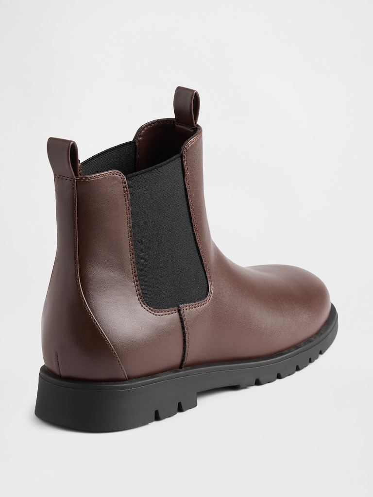 Kids Vegan Leather Chelsea Boots