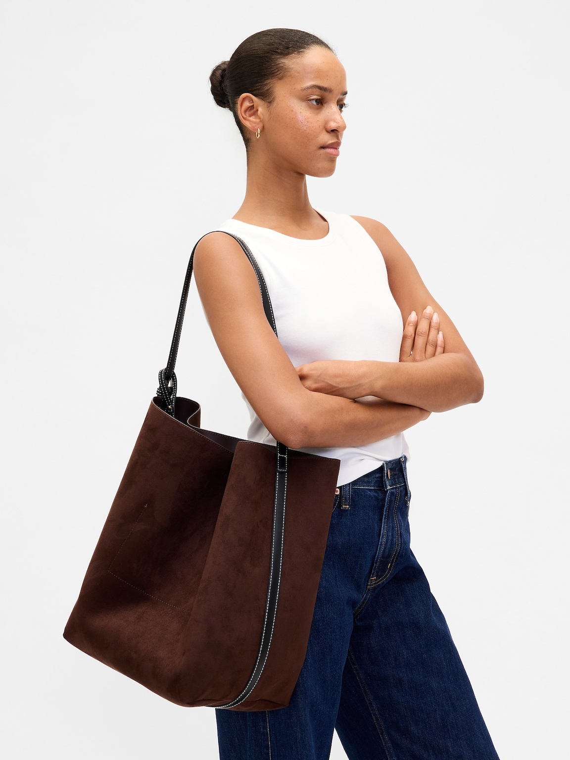 Vegan Suede Bucket Bag