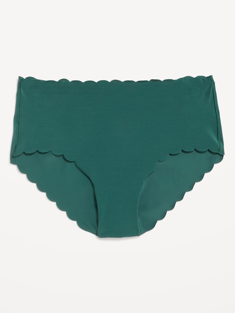 Low-Rise No-Show Scalloped Hipster Underwear